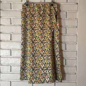 Loft floral crossover skirt - elastic waist - pull on style - summer